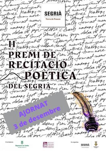 Cartell II Premi de Recitació Poètica del Segrià